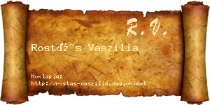 Rostás Vaszilia névjegykártya